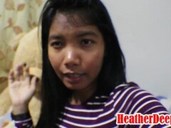 10 Weeks Pregnant Thai Teen Heather Deep gives blowjob and gets cum in mouth and swallows Thumb