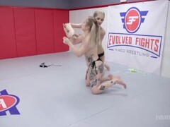 Naked Mixed Wrestling Fight Kaiia Eve Against Kyaa Chimera With Pussy Eating and Loser Fucked With S Thumb