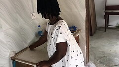 HOUSE MASTER ATTEMPTED SEX ON A HOUSE MAID IN THE KITCHEN Thumb