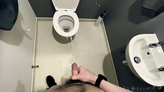 jjreilly79 wanks his small cock furiously while pissing, HOSING a public bathroom with fresh piss! Thumb