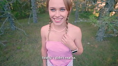 Fucking my stepsister&#039_s pussy in nature because I got a hard-on at the sight of her naked ass Thumb