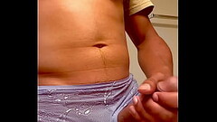 Wearing my room mates panties while she&rsquo_s gone twerking and cumming in them Thumb