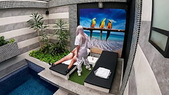 I call the room service girl from the private suite and she gives me a blowjob until I finish in her Thumb