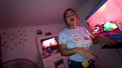 While I put on my sexiest underwear, my stepbrother looked at me on me and enters the bathroom very  Thumb