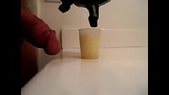 Dumping a huge load of thick cum from a 56l bra cup Thumb