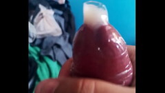 Fucking a paper roll, wearing a condom, cumming inside a condom. May 28, 2023. Thumb