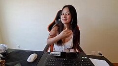 Cuckold husband watches wife fucking his friend in a video call Thumb