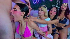 Sluts line up to get their throats wildly fucked by their stepbrother Thumb