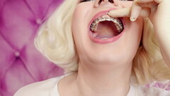 Latex Medical Gloves and Eating Ice Cream (Food Fetish) with Braces (Arya Grander) Thumb