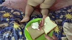 My anal slave eats a delicious sandwich prepared in her ass hole Thumb