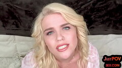 Big ass cowgirl blonde teen with small tits rides a D in POV Thumb